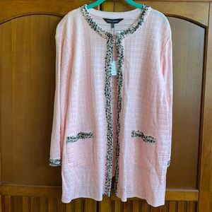 NWT Light Pink Ming Wang Jacket with Textured Trim